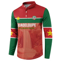 Custom Football Guadeloupe Red Button Sweatshirt Les Gwada Boy Go Champions
