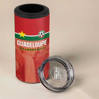 Custom Football Guadeloupe Red 4 in 1 Can Cooler Tumbler Les Gwada Boy Go Champions