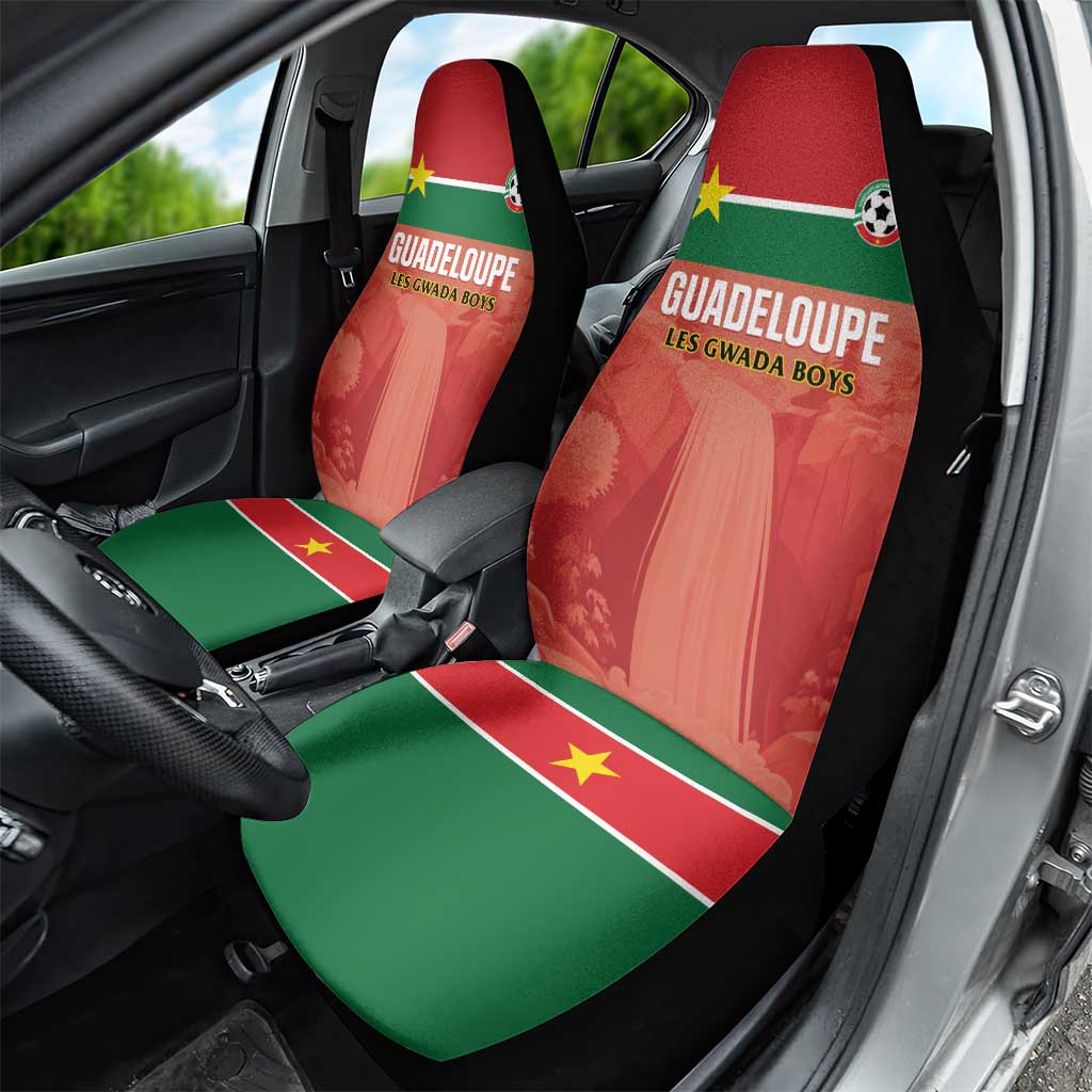Football Guadeloupe Red Car Seat Cover Les Gwada Boy Go Champions