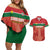 Custom Football Guadeloupe Red Couples Matching Off Shoulder Short Dress and Hawaiian Shirt Les Gwada Boy Go Champions