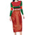 Custom Football Guadeloupe Red Family Matching Long Sleeve Bodycon Dress and Hawaiian Shirt Les Gwada Boy Go Champions