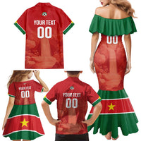 Custom Football Guadeloupe Red Family Matching Mermaid Dress and Hawaiian Shirt Les Gwada Boy Go Champions