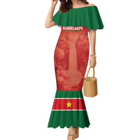 Custom Football Guadeloupe Red Family Matching Mermaid Dress and Hawaiian Shirt Les Gwada Boy Go Champions