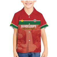 Custom Football Guadeloupe Red Family Matching Mermaid Dress and Hawaiian Shirt Les Gwada Boy Go Champions