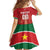 Custom Football Guadeloupe Red Family Matching Off The Shoulder Long Sleeve Dress and Hawaiian Shirt Les Gwada Boy Go Champions