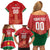 Custom Football Guadeloupe Red Family Matching Off Shoulder Short Dress and Hawaiian Shirt Les Gwada Boy Go Champions