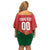 Custom Football Guadeloupe Red Family Matching Off Shoulder Short Dress and Hawaiian Shirt Les Gwada Boy Go Champions