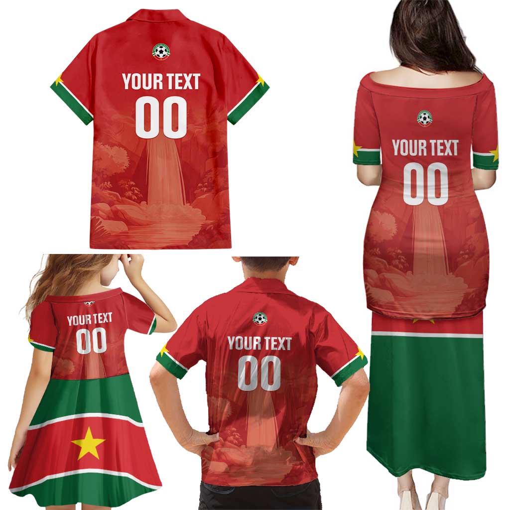 Custom Football Guadeloupe Red Family Matching Puletasi and Hawaiian Shirt Les Gwada Boy Go Champions