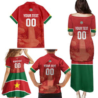 Custom Football Guadeloupe Red Family Matching Puletasi and Hawaiian Shirt Les Gwada Boy Go Champions