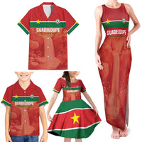 Custom Football Guadeloupe Red Family Matching Tank Maxi Dress and Hawaiian Shirt Les Gwada Boy Go Champions