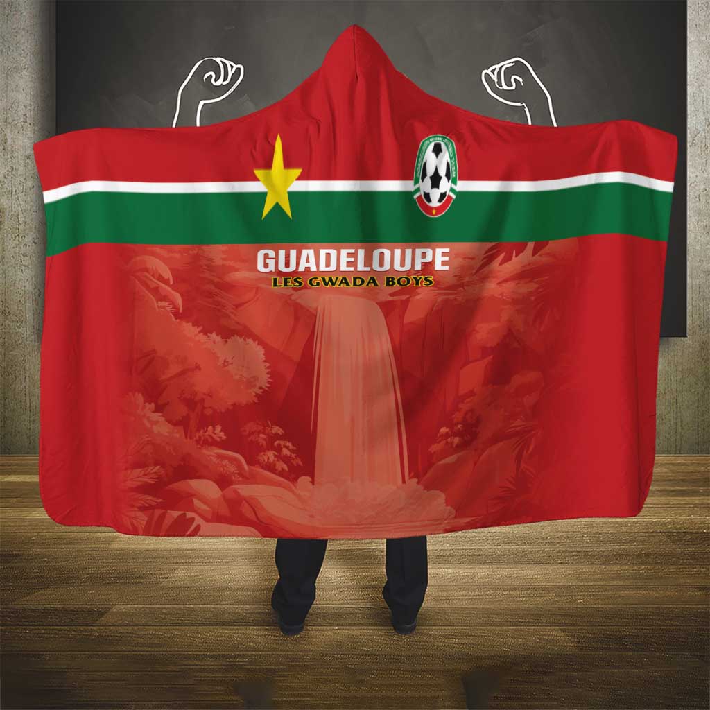 Football Guadeloupe Red Hooded Blanket Les Gwada Boy Go Champions