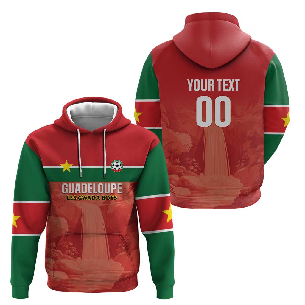 Custom Football Guadeloupe Red Hoodie Les Gwada Boy Go Champions