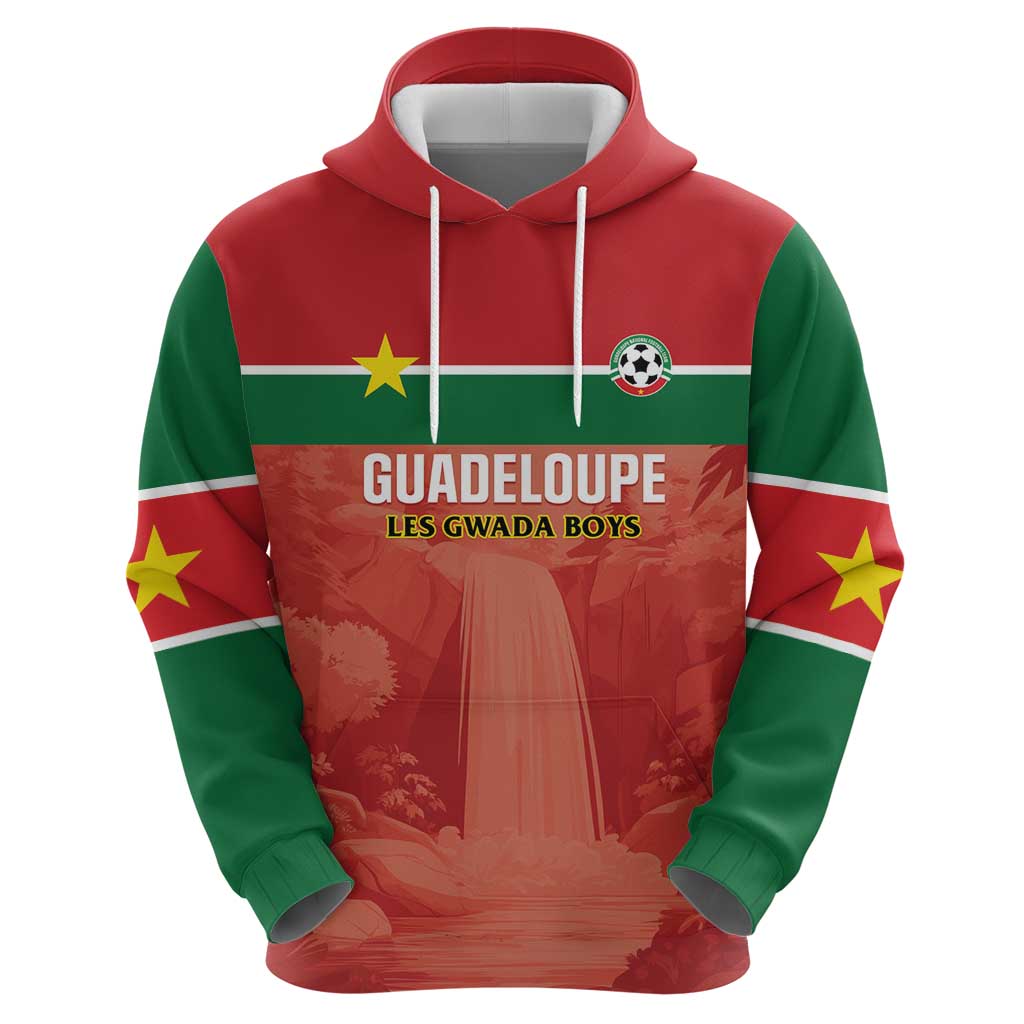 Custom Football Guadeloupe Red Hoodie Les Gwada Boy Go Champions