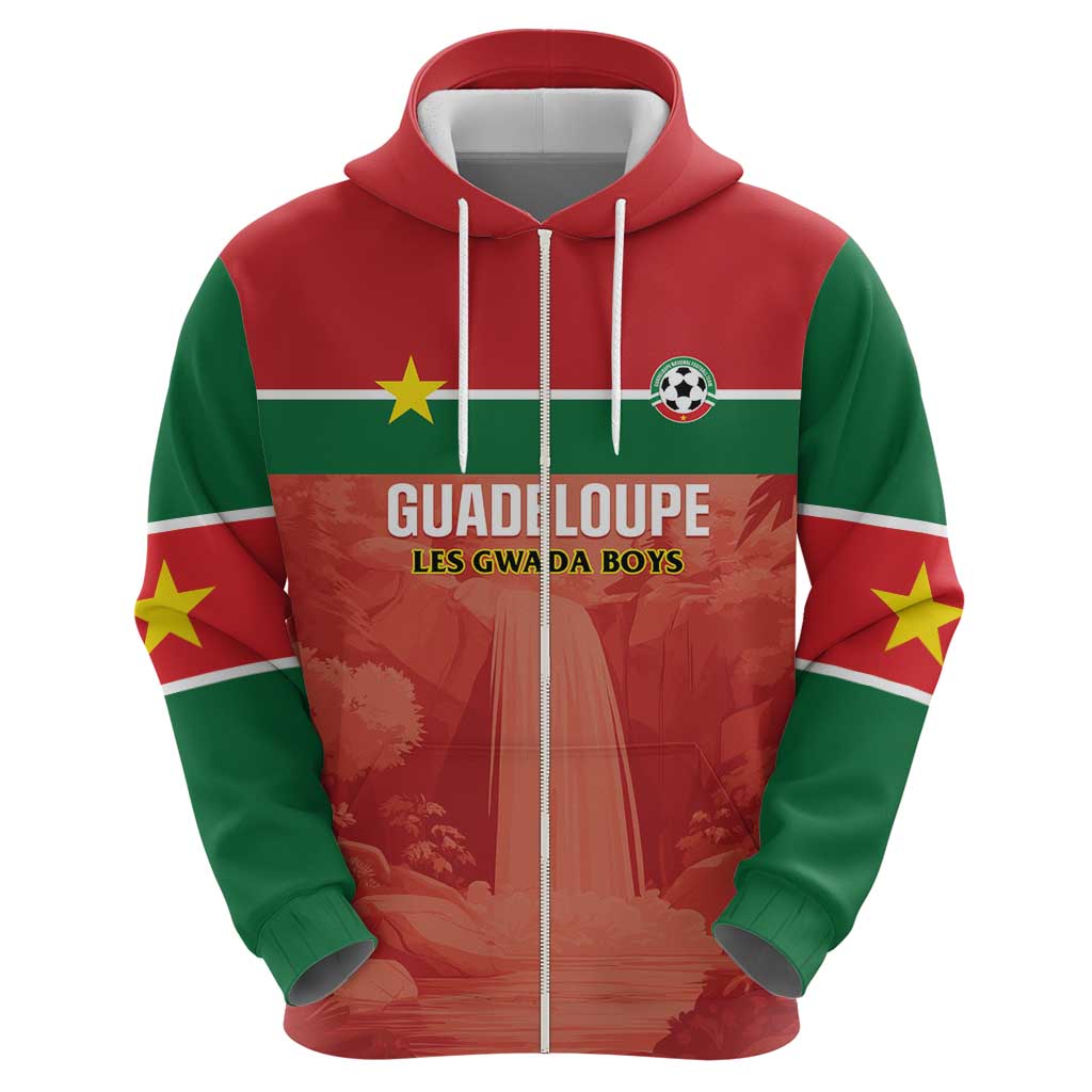 Custom Football Guadeloupe Red Hoodie Les Gwada Boy Go Champions