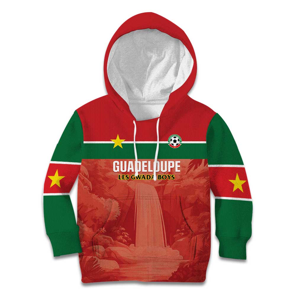Custom Football Guadeloupe Red Kid Hoodie Les Gwada Boy Go Champions