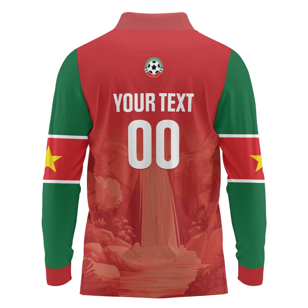 Custom Football Guadeloupe Red Long Sleeve Polo Shirt Les Gwada Boy Go Champions