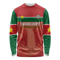 Custom Football Guadeloupe Red Long Sleeve Shirt Les Gwada Boy Go Champions