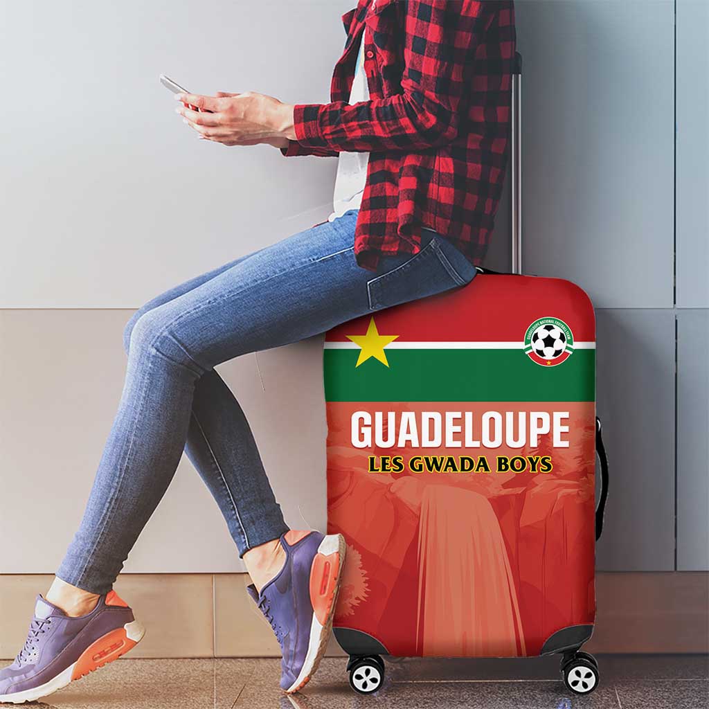 Football Guadeloupe Red Luggage Cover Les Gwada Boy Go Champions