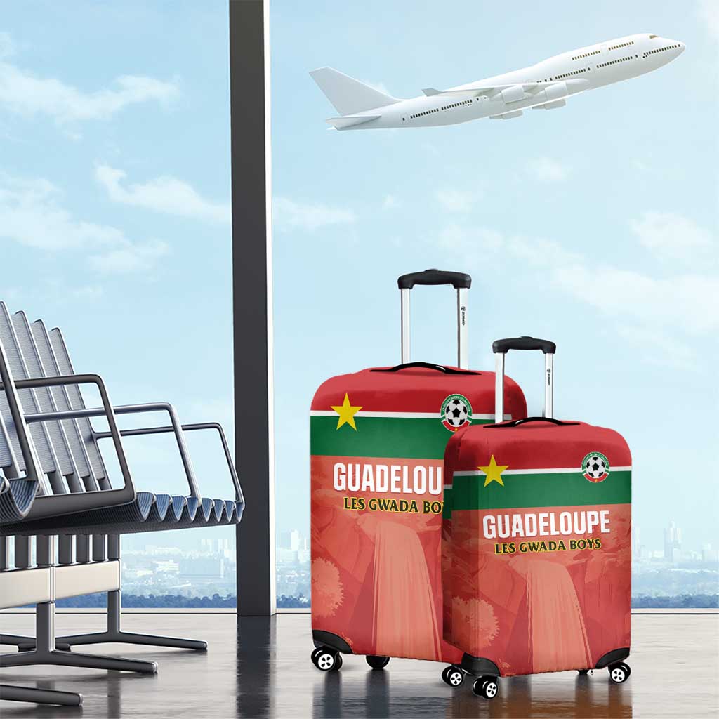 Football Guadeloupe Red Luggage Cover Les Gwada Boy Go Champions