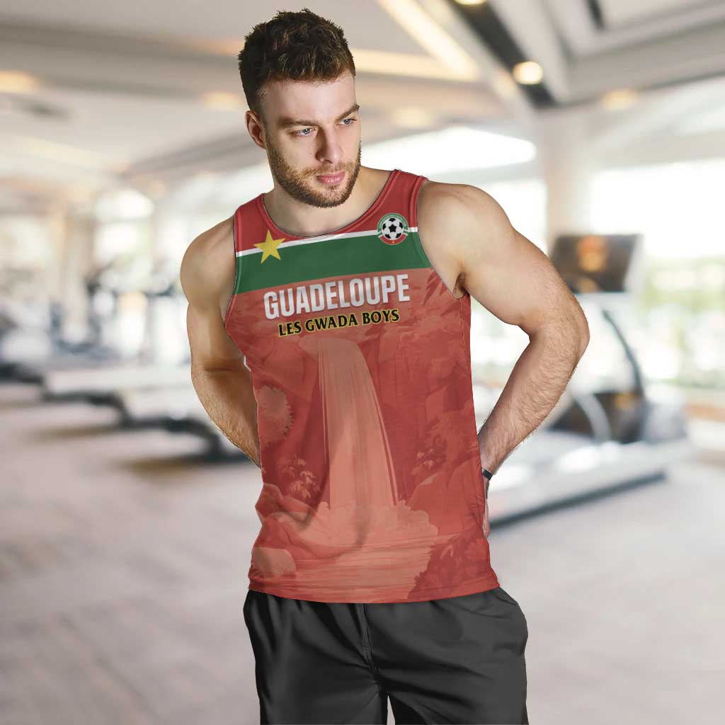 Custom Football Guadeloupe Red Men Tank Top Les Gwada Boy Go Champions