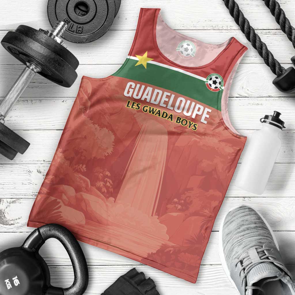 Custom Football Guadeloupe Red Men Tank Top Les Gwada Boy Go Champions