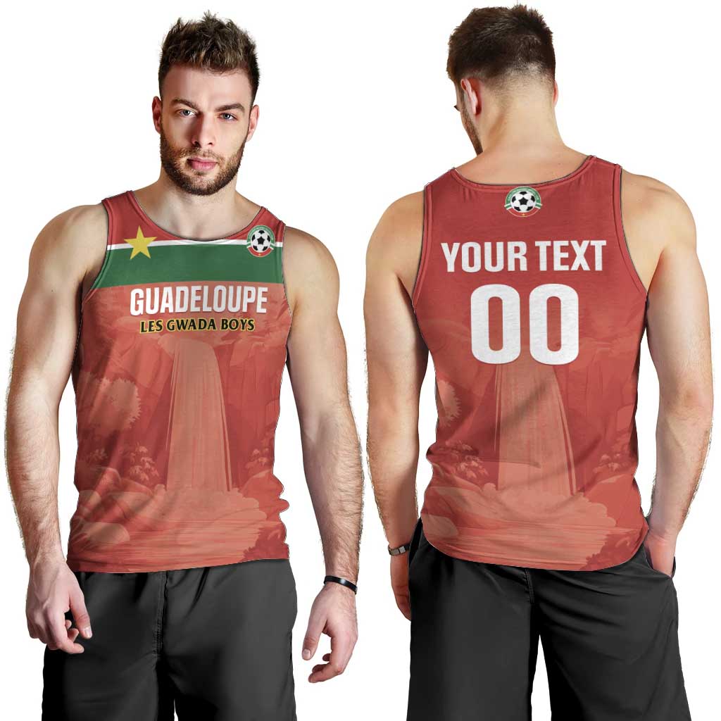 Custom Football Guadeloupe Red Men Tank Top Les Gwada Boy Go Champions