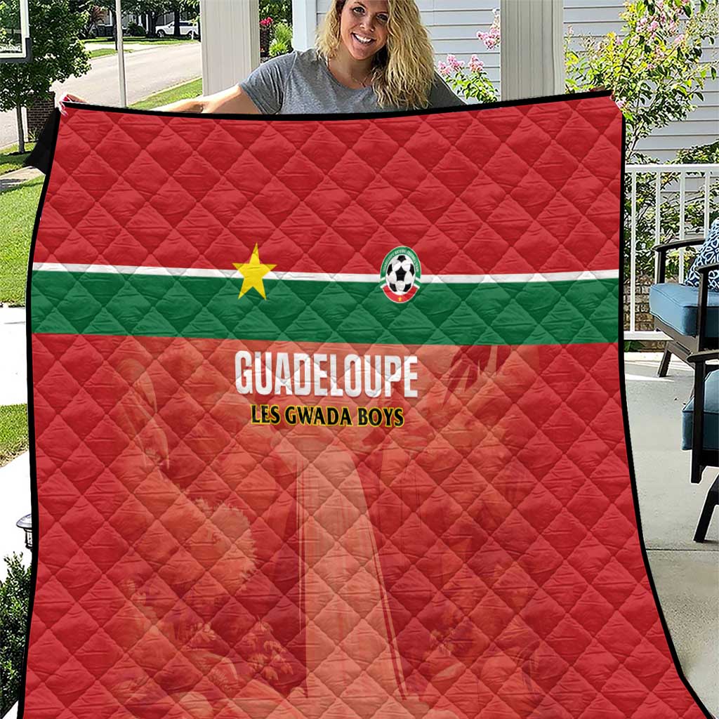 Football Guadeloupe Red Quilt Les Gwada Boy Go Champions