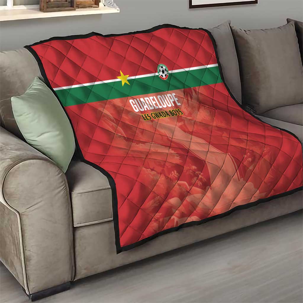 Football Guadeloupe Red Quilt Les Gwada Boy Go Champions