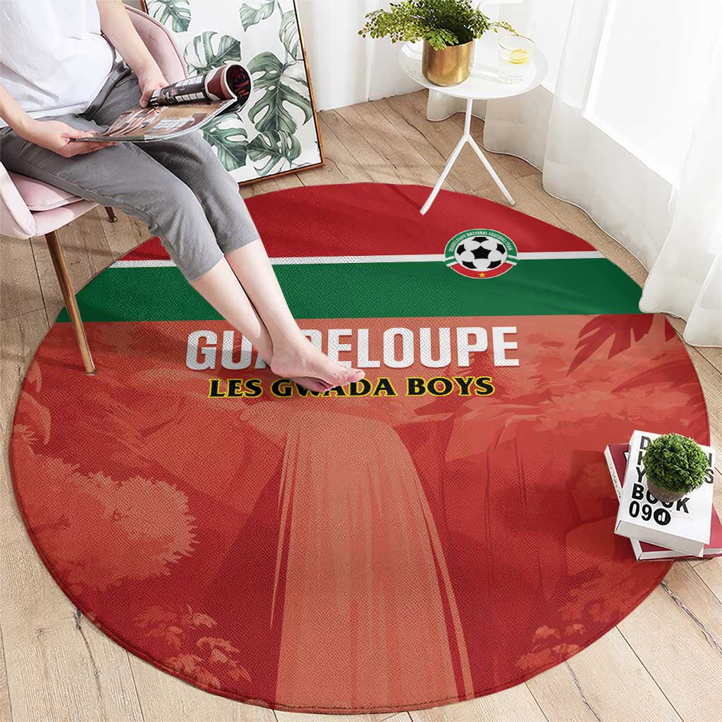 Football Guadeloupe Red Round Carpet Les Gwada Boy Go Champions