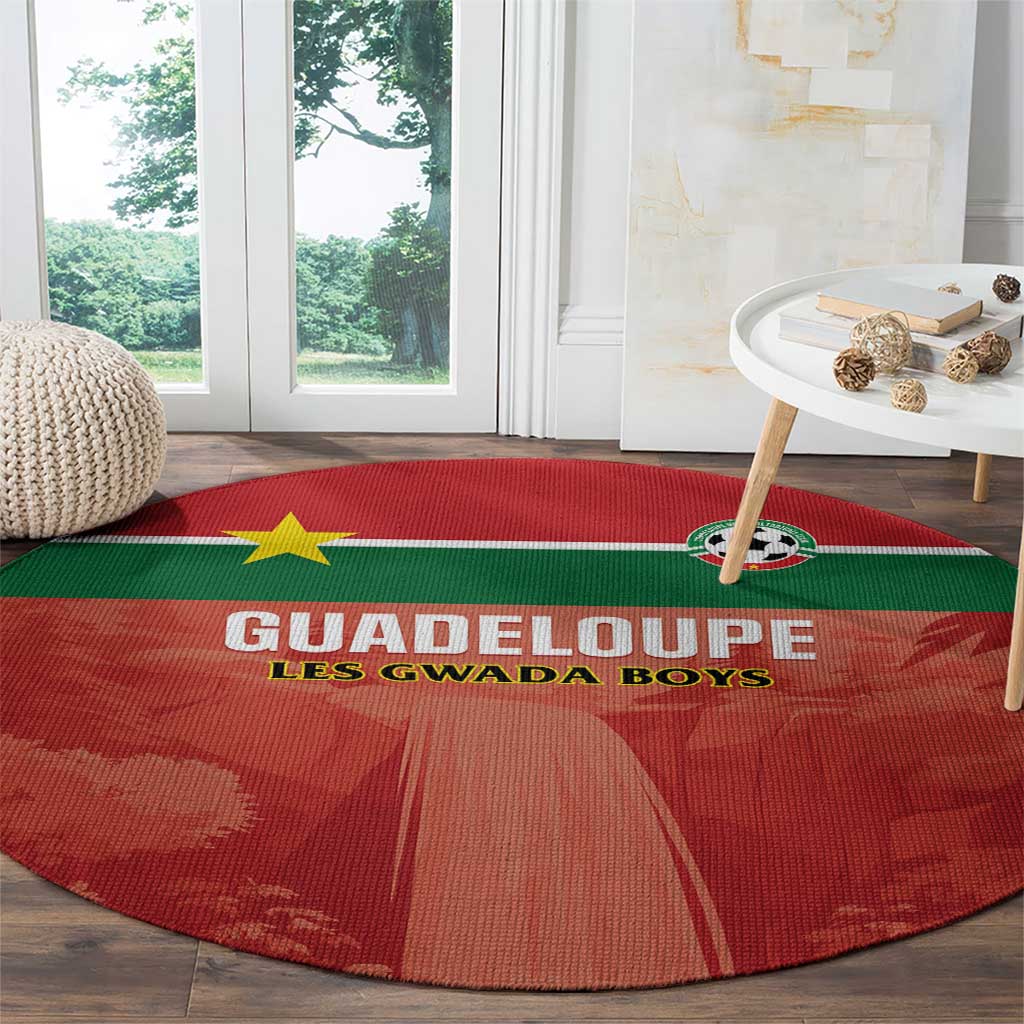 Football Guadeloupe Red Round Carpet Les Gwada Boy Go Champions