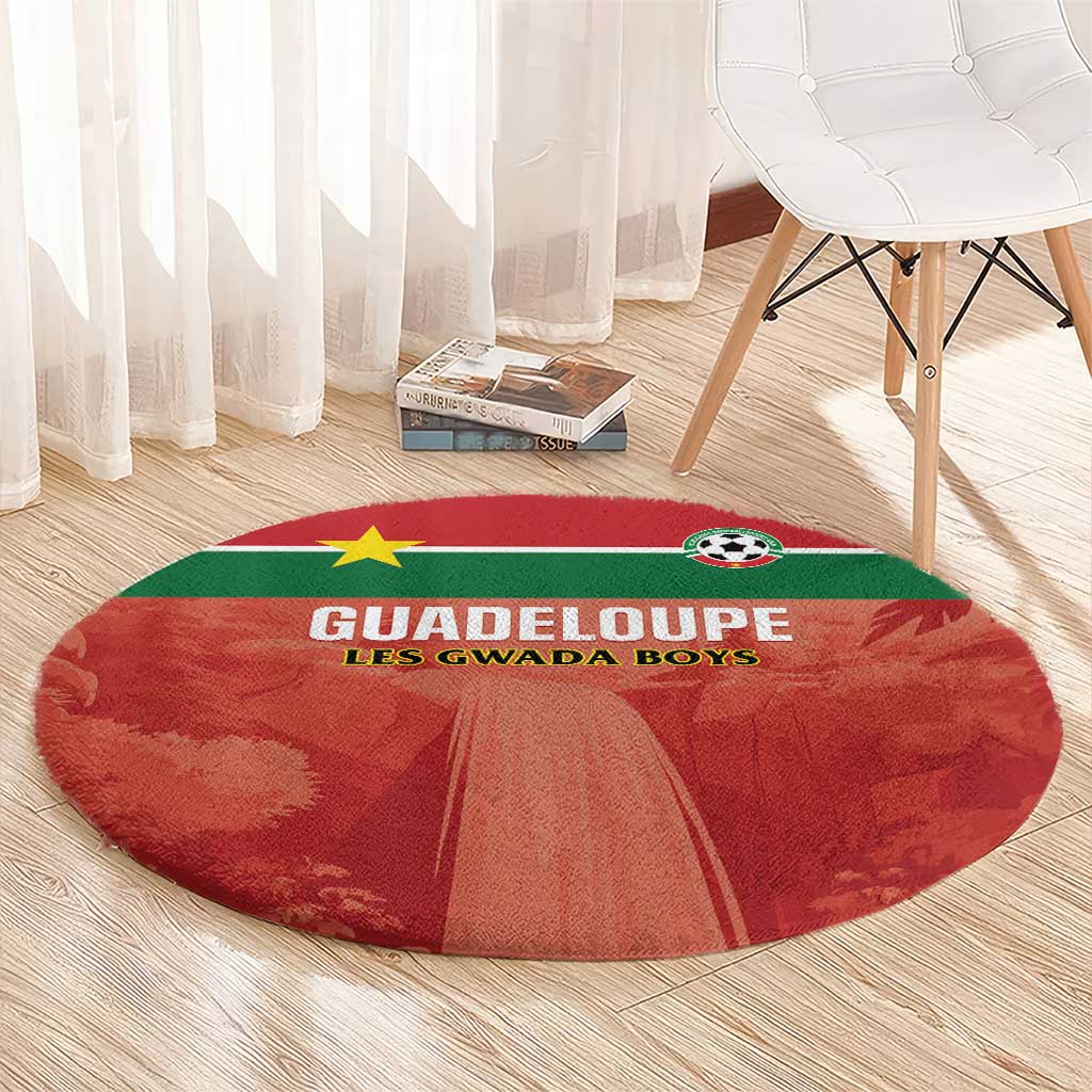 Football Guadeloupe Red Round Carpet Les Gwada Boy Go Champions