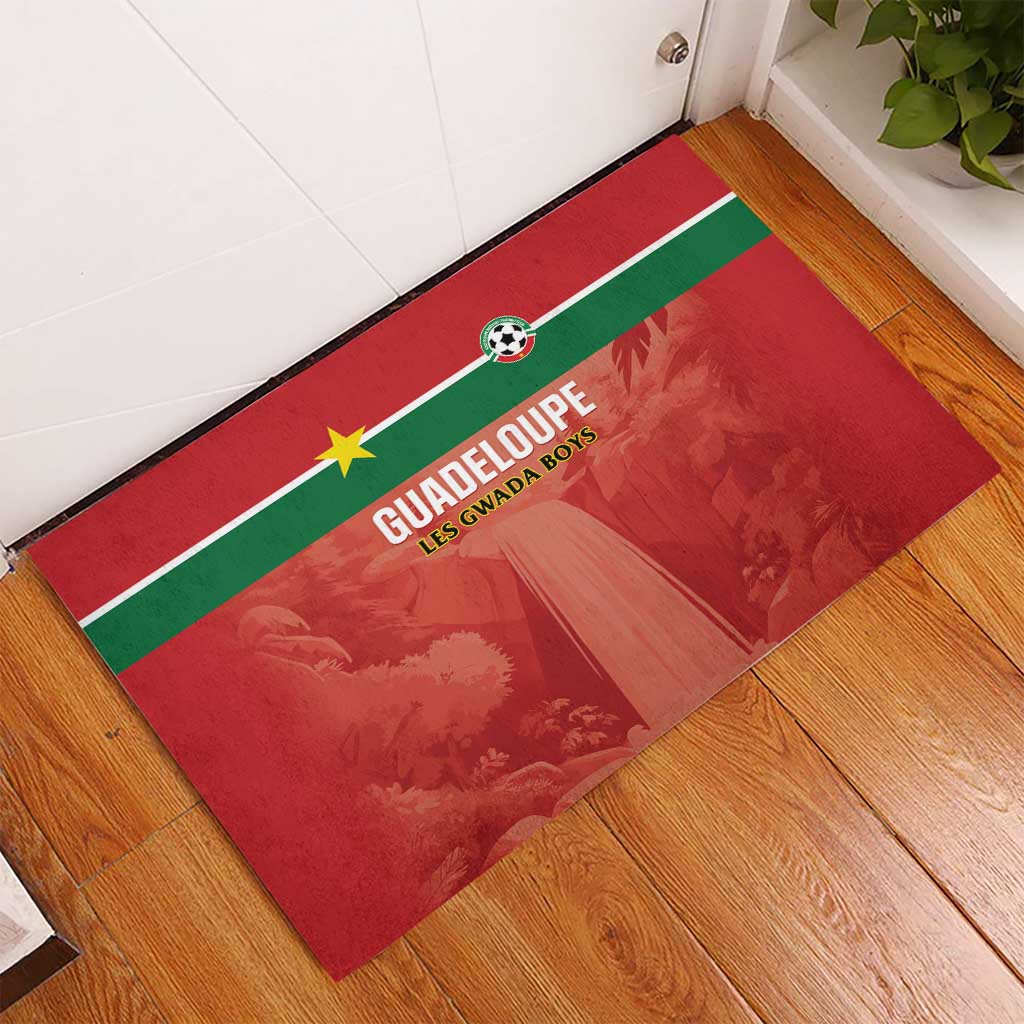 Football Guadeloupe Red Rubber Doormat Les Gwada Boy Go Champions
