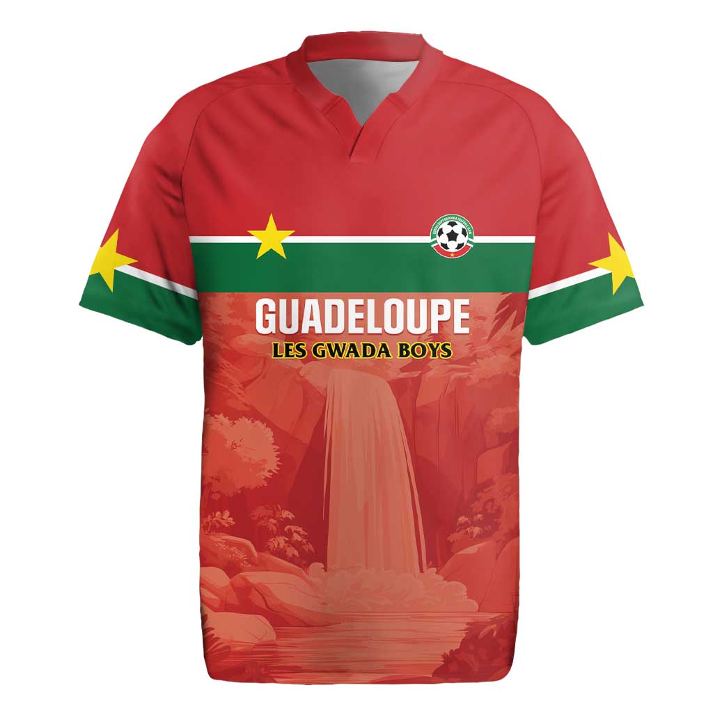 Custom Football Guadeloupe Red Rugby Jersey Les Gwada Boy Go Champions