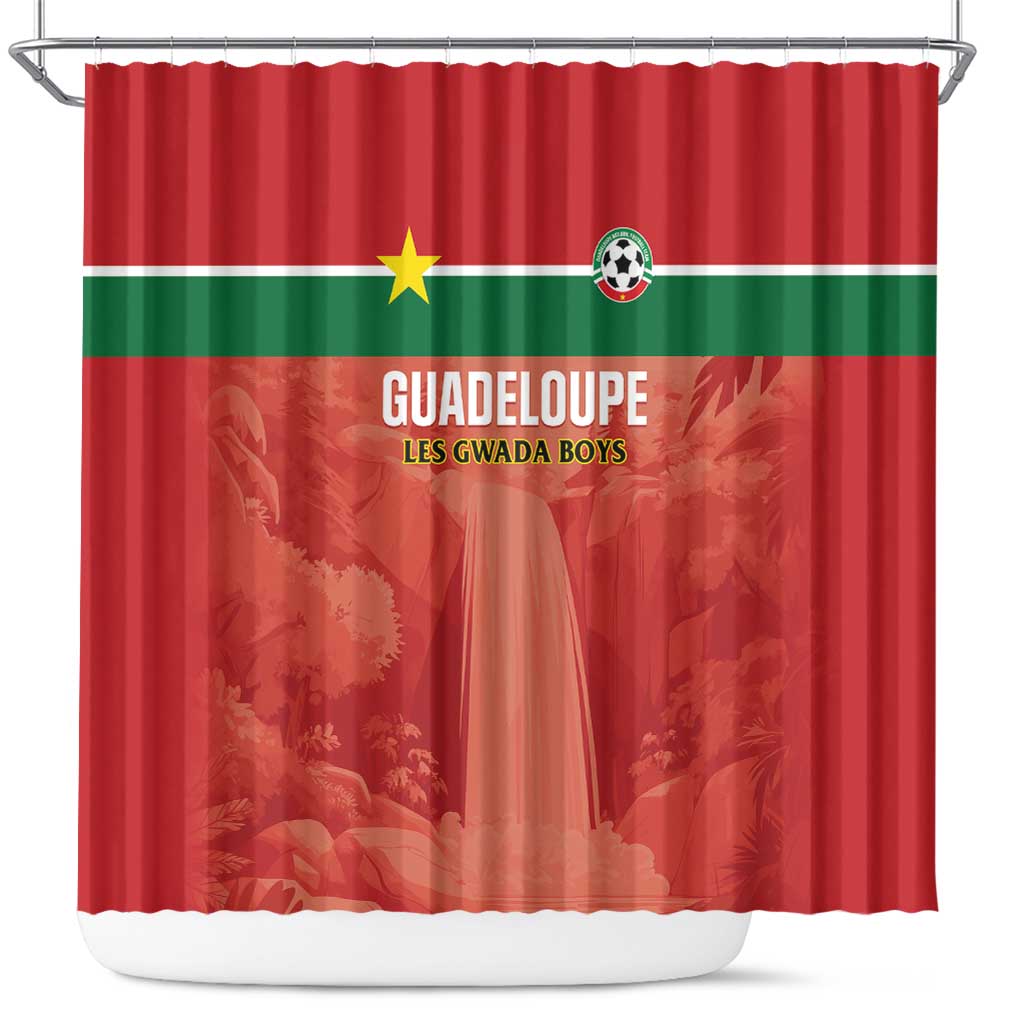 Football Guadeloupe Red Shower Curtain Les Gwada Boy Go Champions