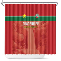 Football Guadeloupe Red Shower Curtain Les Gwada Boy Go Champions