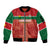 Custom Football Guadeloupe Red Sleeve Zip Bomber Jacket Les Gwada Boy Go Champions