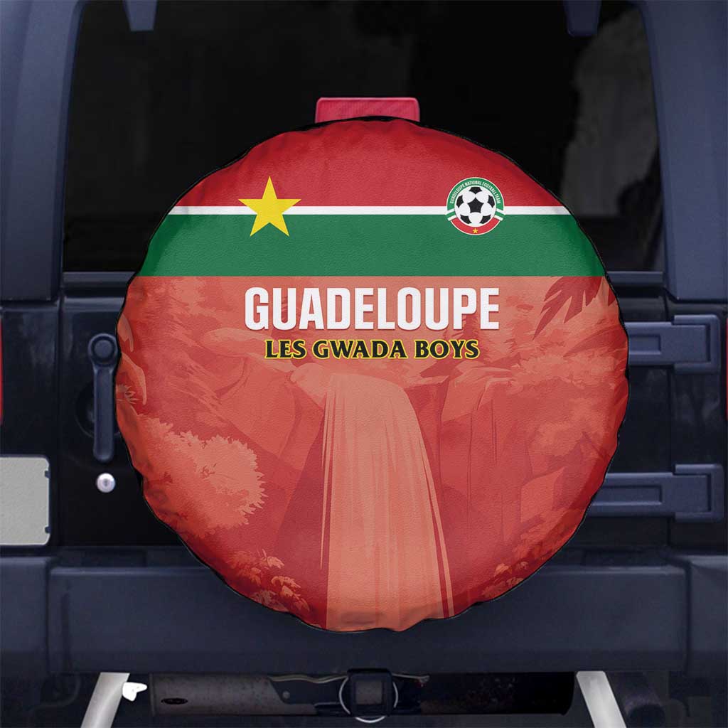 Football Guadeloupe Red Spare Tire Cover Les Gwada Boy Go Champions