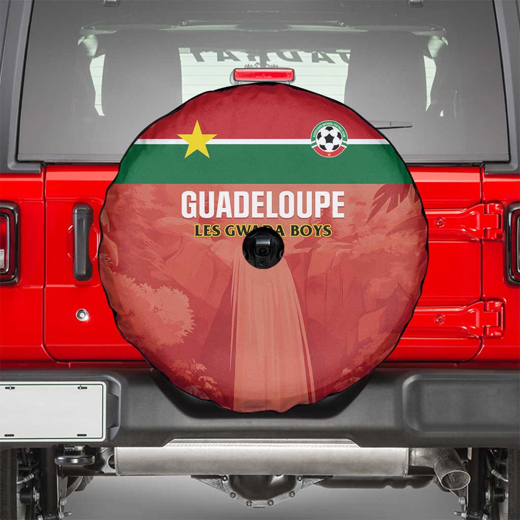 Football Guadeloupe Red Spare Tire Cover Les Gwada Boy Go Champions