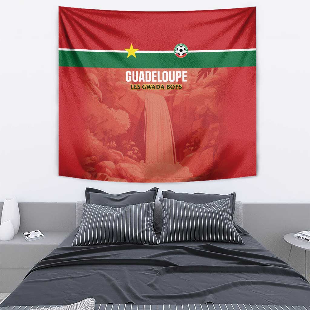 Football Guadeloupe Red Tapestry Les Gwada Boy Go Champions