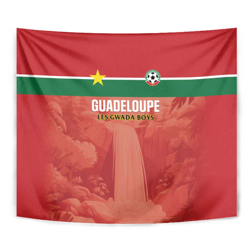 Football Guadeloupe Red Tapestry Les Gwada Boy Go Champions