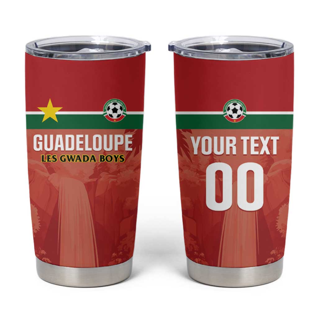 Custom Football Guadeloupe Red Tumbler Cup Les Gwada Boy Go Champions
