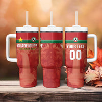Custom Football Guadeloupe Red Tumbler With Handle Les Gwada Boy Go Champions