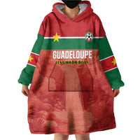 Custom Football Guadeloupe Red Wearable Blanket Hoodie Les Gwada Boy Go Champions