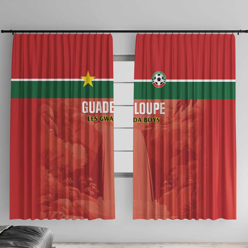 Football Guadeloupe Red Window Curtain Les Gwada Boy Go Champions