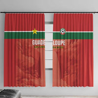Football Guadeloupe Red Window Curtain Les Gwada Boy Go Champions