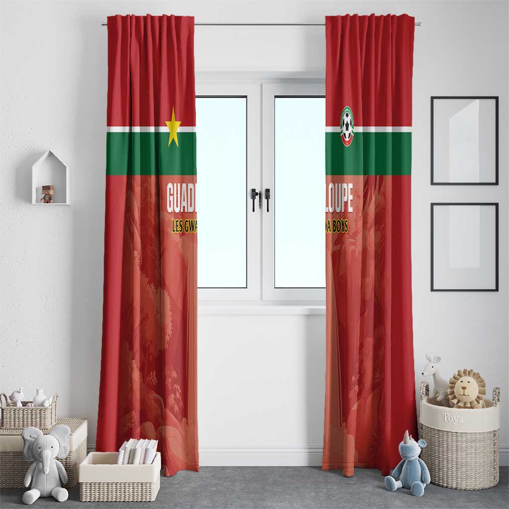 Football Guadeloupe Red Window Curtain Les Gwada Boy Go Champions