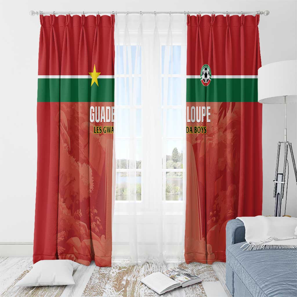 Football Guadeloupe Red Window Curtain Les Gwada Boy Go Champions