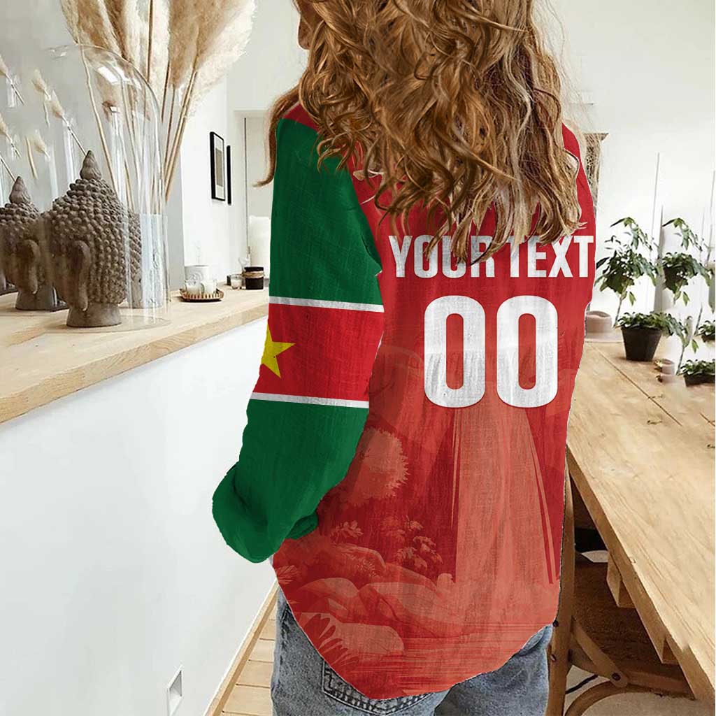 Custom Football Guadeloupe Red Women Casual Shirt Les Gwada Boy Go Champions