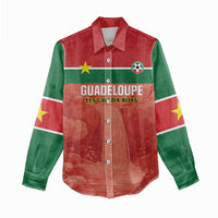 Custom Football Guadeloupe Red Women Casual Shirt Les Gwada Boy Go Champions
