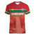 Custom Football Guadeloupe Red Women V-Neck T-Shirt Les Gwada Boy Go Champions
